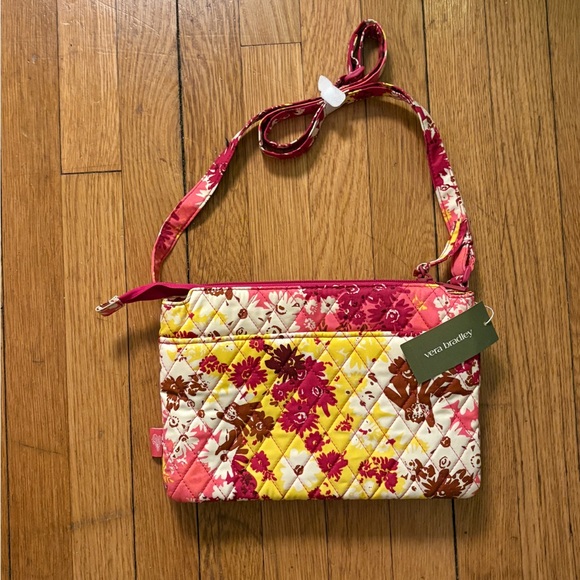 Vera Bradley Handbags - Vera Bradley Pink and Yellow Floral Crossbody Bag